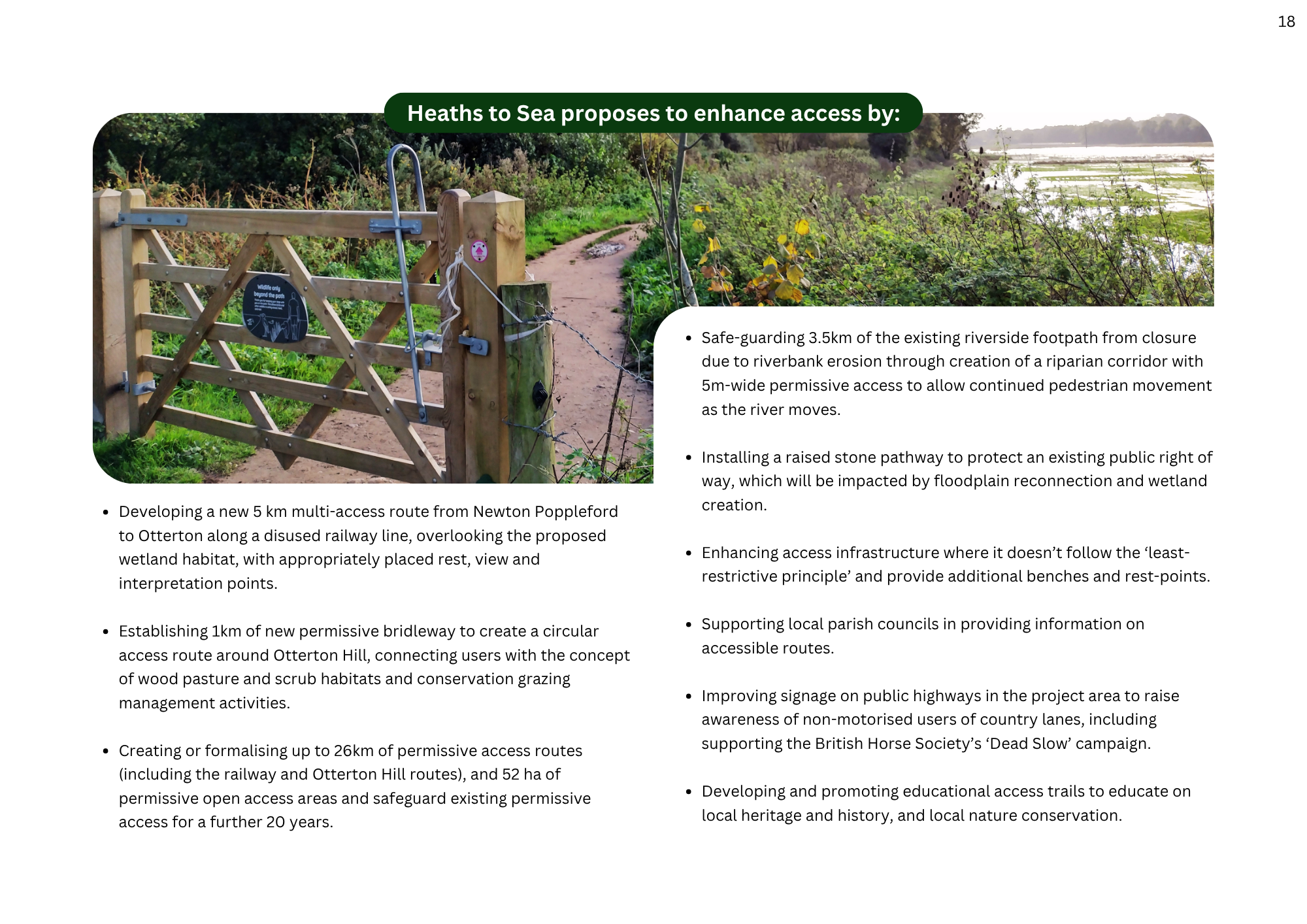 Site access plan - proposed actions to enhance access