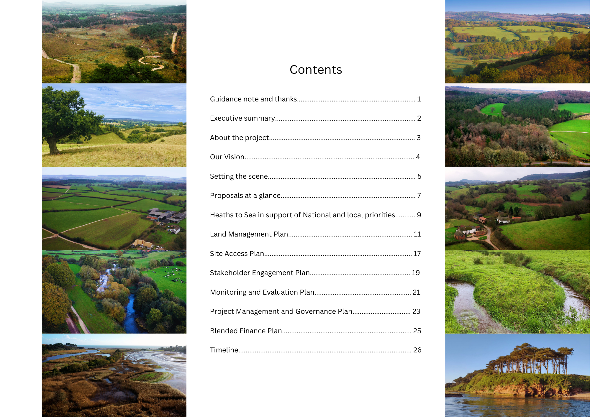 Heaths to Sea Project Overview Contents page
