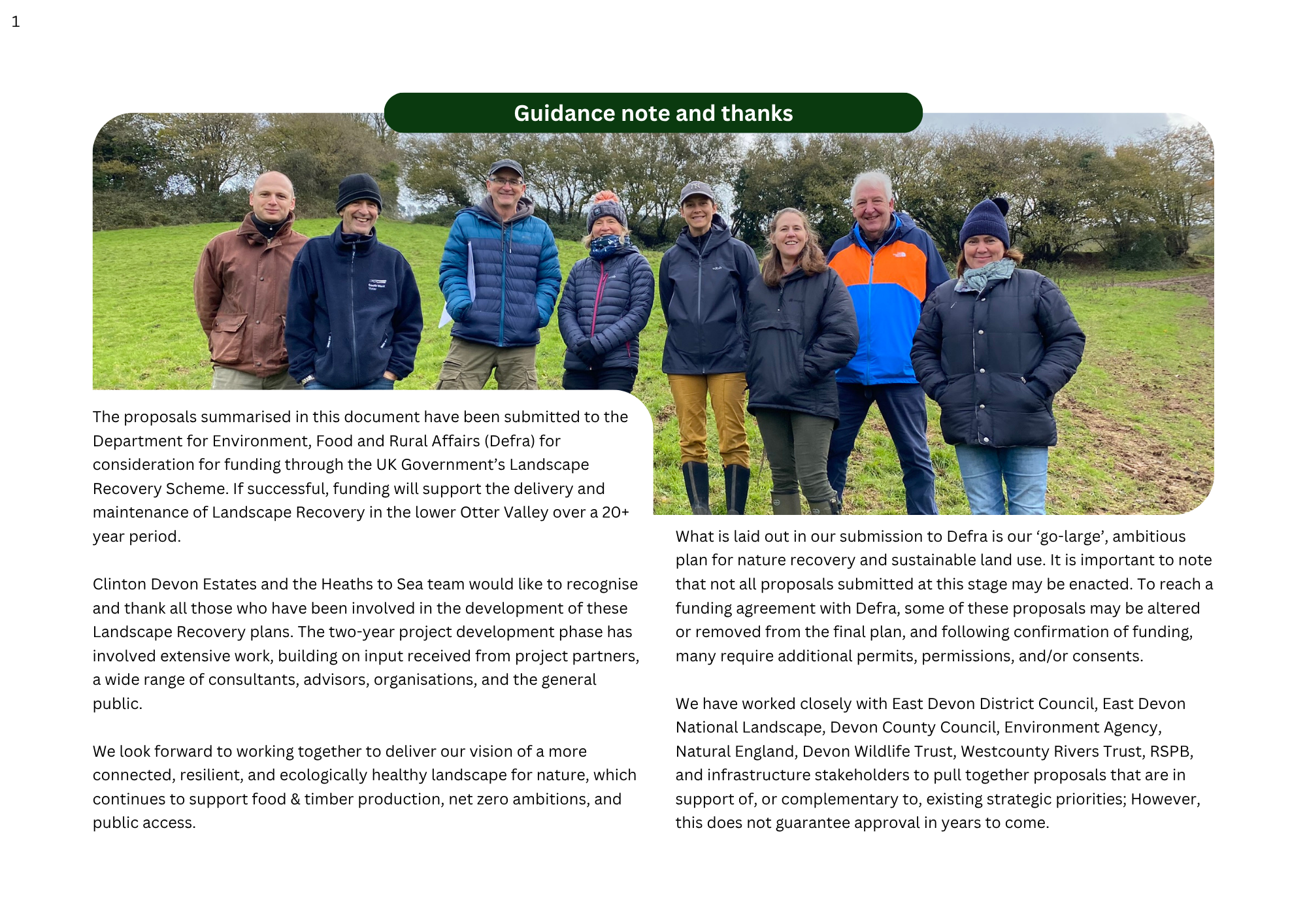 Guidance note and thanks