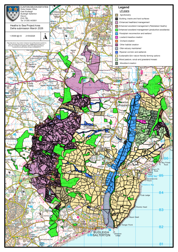 Map of land parcels submitted into Heaths to Sea Landscape Recovery